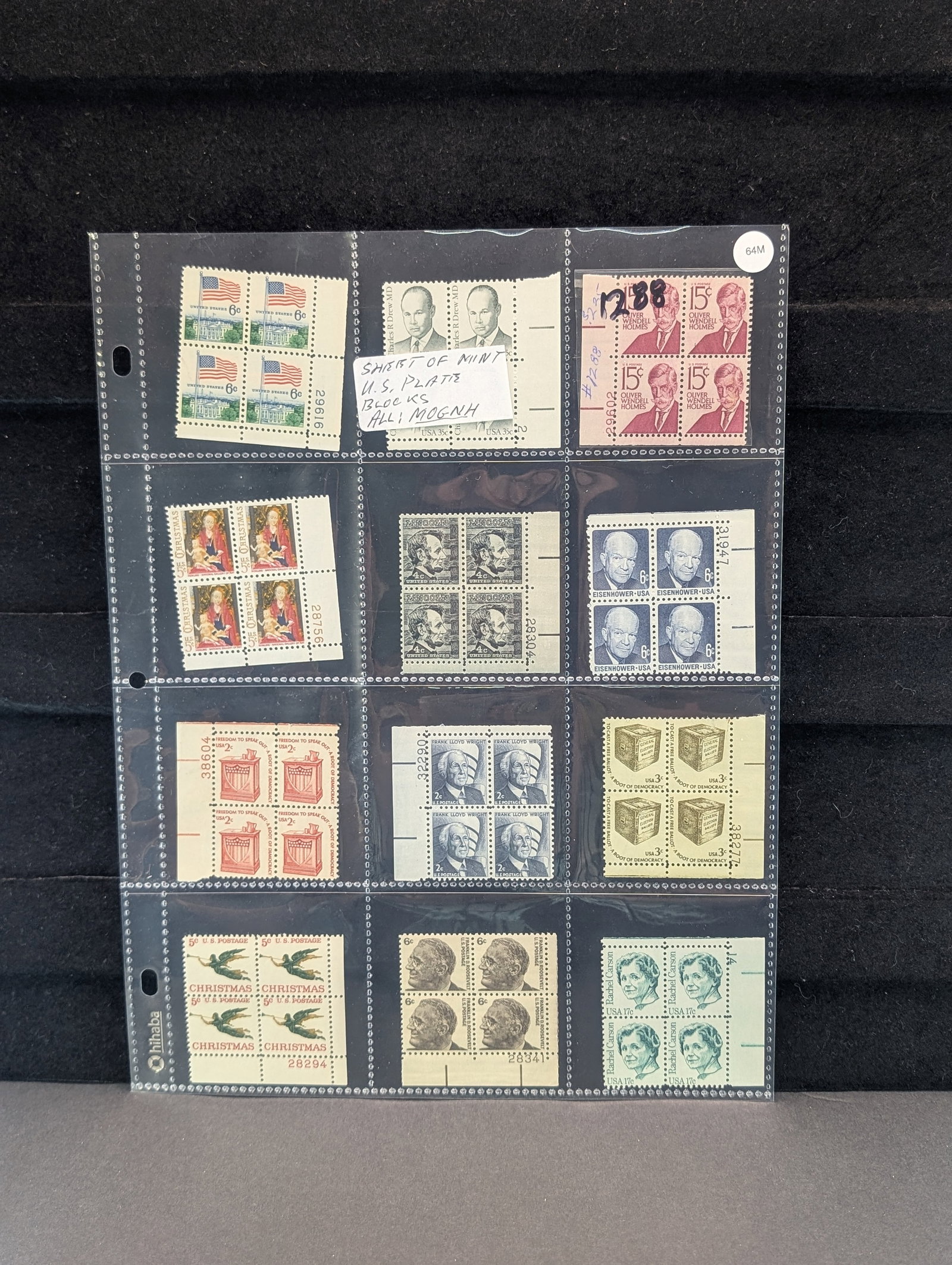Sleeve Of Mint U.S. Plate Blocks - All MOGNH: Sleeve Of Mint U.S. Plate Blocks - All MOGNH