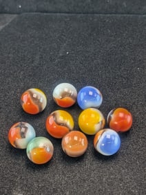 10- Akro Agates, Patch;  Mint from Bags