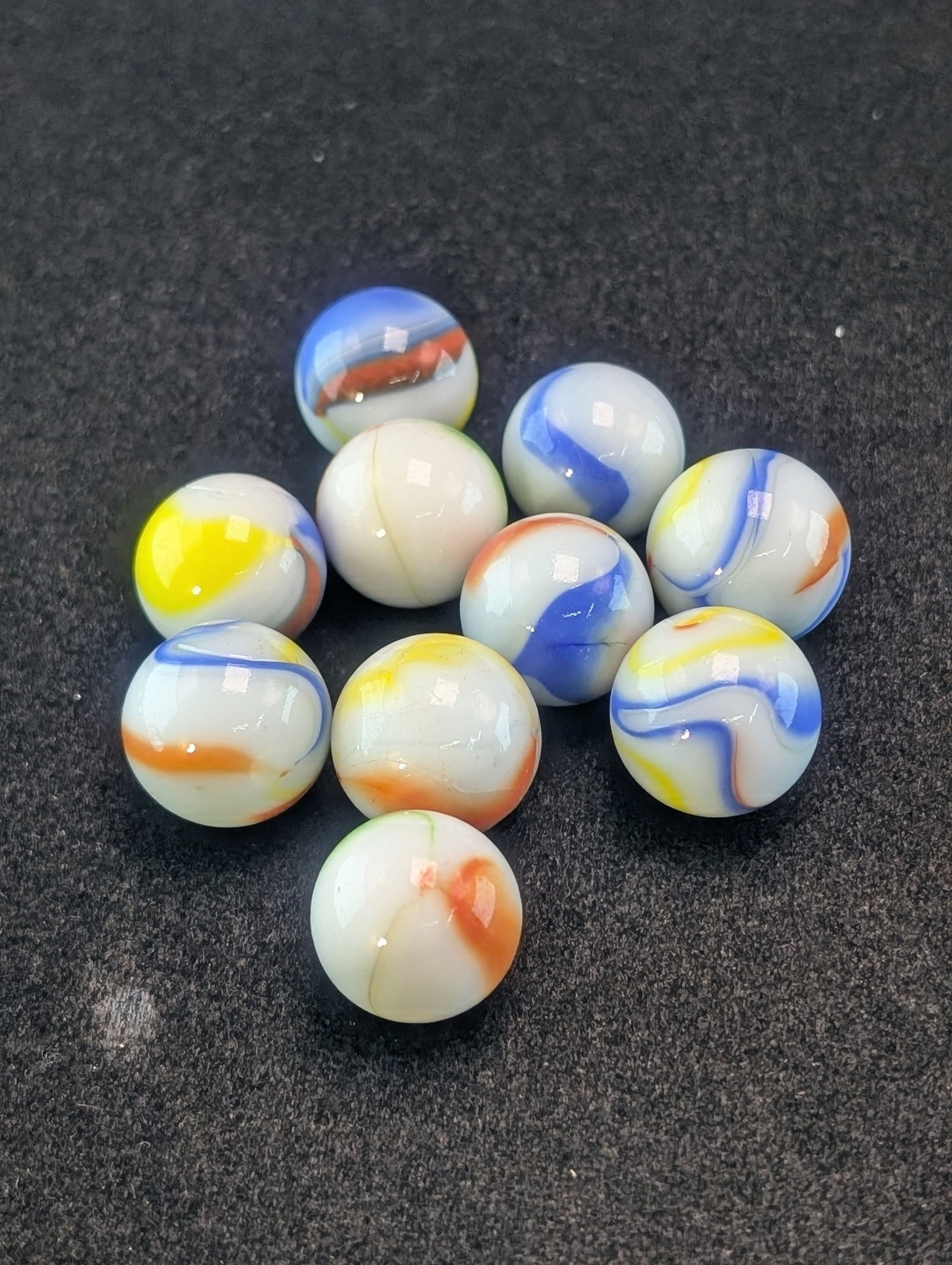 10- Akro Agates, Swirls;  Mint from  Bags (1 of 2)