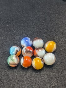 10- Akro Agates, Patch;  Mint from  Bags