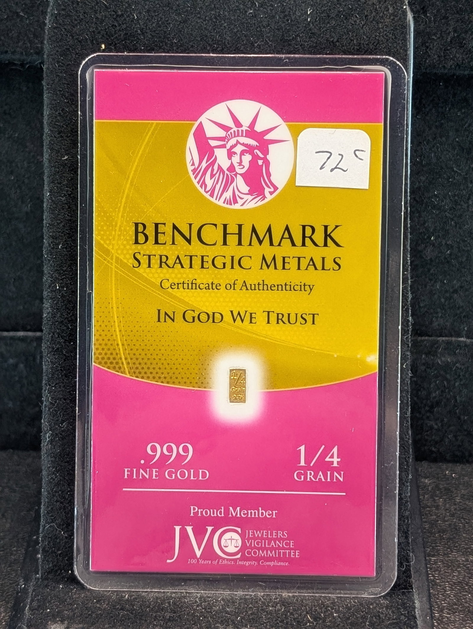 .999 Fine Gold 0.25 grain, (Wealth you can Hold), Sealed-New!: .999 Fine Gold 0.25 grain, (Wealth you can Hold), Sealed-New!