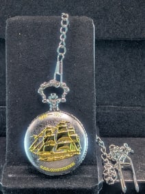 USS Constitution Pocket Watch, New, Works Great!