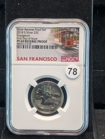 2018-S Silver Reverse Proof Voyageurs Washington Quarter. NGC PF 69 Reverse Proof