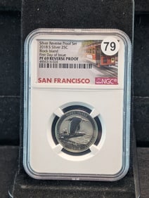 2018-S Silver Reverse Proof Block Island Washington Quarter. NGC PF 69 Reverse Proof
