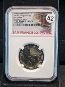2018-S Sacagawea Jim Thorpe Reverse Proof One Dollar Coin. NGC PF 69 Reverse Proof