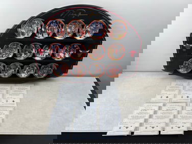 1998 Bradford Exchange Michael Jordan's Greatest Moments Complete Miniature Plate Set W/Shelf