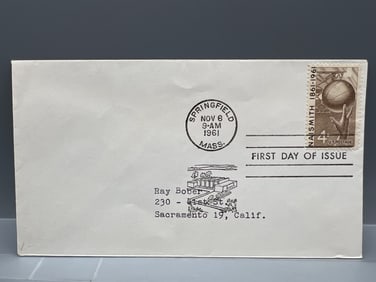 1961 USPS Addressed Basketball Springfield Massachussetts First Day of Issue Cachet