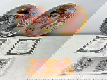 1995 & 1996 Bradford Exchange Cal Ripken Jr. & Lou Gehrig Baseball Record Breakers Plates W/ COAs -