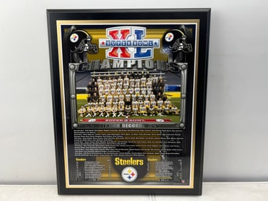 2005 Pittsburgh Steelers Super Bowl XL Champions Football Season 13x16 Plaque W/ COA
