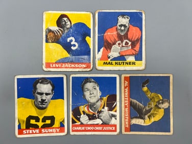 Lot of 5 - 1948 and 1949 Leaf Football - Lower grade conditions
