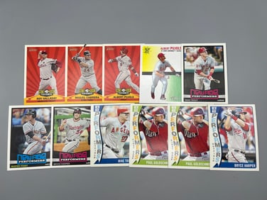 Lot of (11) Assorted Topps Heritage Baseball New Age Performers Insert Cards - Pujols, Trout, Harper