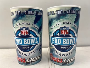 Lot of (2) 2007 Hawaii Aloha Stadium NFL Pro Bowl All Star Game Cups