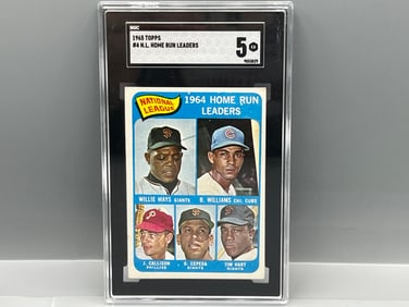 1965 Topps NL Home Run Leaders SGC 5 - Willie Mays