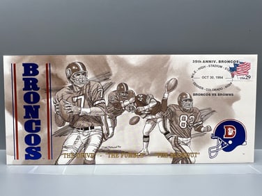 1994 USPS Denver Broncos The Drive, The Fumble, The Blowout Official Commemorative Cachet #/5500