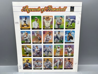 2000 USPS Legends of Baseball All Century Team Stamp Sheet