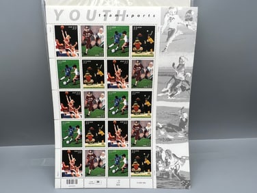 1999 USPS Youth Team Sports Stamp Sheet