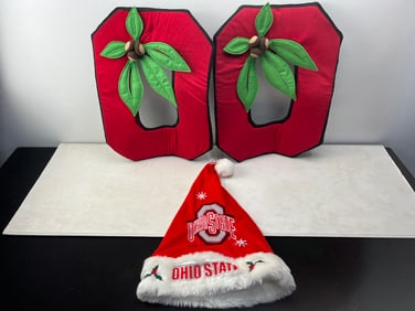 Lot of Ohio State University Memorabilia - Santa Hat
