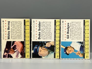 Lot of 3 - 1961 Post - Snider, Hodges, Herzog - Perforated versions