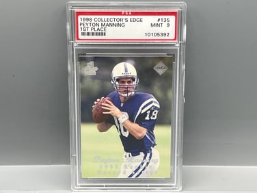 1998 Collector's Edge Peyton Manning 1st Place RC #135 PSA Mint 9
