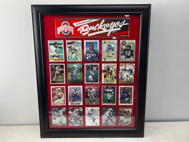 Ohio State Buckeyes Football Framed Trading Card Display - Framed With Glass & Measures 19x23