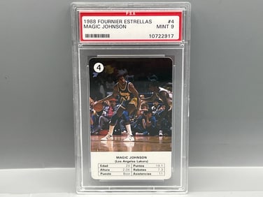 1988 Fournier Estrellas Magic Johnson #4 PSA Mint 9
