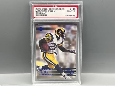 2000 Collector's Edge Graded Marshall Faulk Brilliant #/500 PSA Mint 9