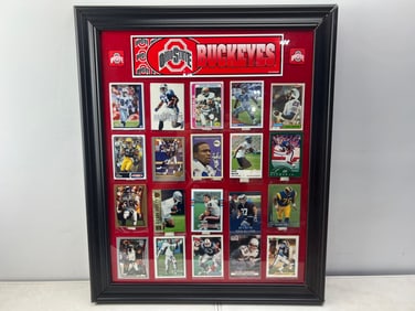 Ohio State Buckeyes Football Framed Trading Card Display - Framed With Glass & Measure 20x24