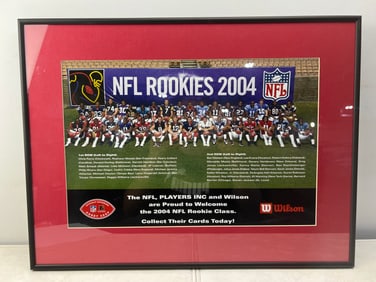 2004 Wilson NFL Rookies Football Draft Class Framed Photo - Framed With Glass & Measures 22x17
