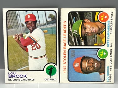 1973 Topps Lou Brock #320 & Leaders #64