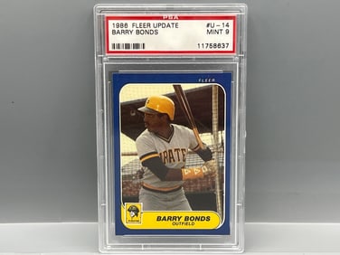 1986 Fleer Update Barry Bonds RC #U-14 PSA Mint 9