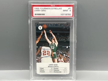 1988 Fournier Estrellas Larry Bird #1 PSA Mint 9