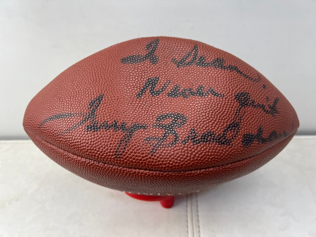 Terry Bradshaw Autographed Wilson Football - Lamaur Mfg Promo Football W/ To Dennis, Never Quit (1 of 4)