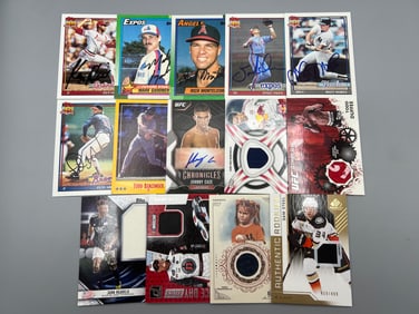 Lot of (14) Assorted Multi-Sport Relic & Autograph Cards