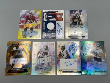 Lot of (7) Football Numbered Autograph Cards - Rookies