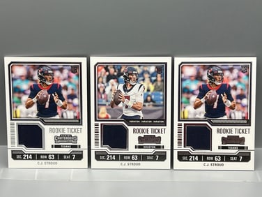 Lot of (3) 2023 Panini Contenders CJ Stroud Jersey Relic Cards W/ (1) Variation