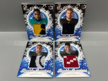 Lot of (4) Football Rookie Sweater Relic Cards - Bijan Robinson