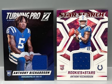 2023 Panini Zenith & Panini Rookies & Stars Anthony Richardson Rookie Jersey Relic Cards