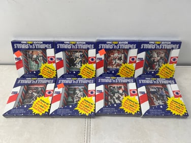 Lot of (8) 1990 Stars N Stripes Football Sealed Boxes