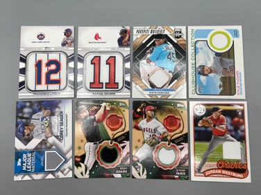 Lot of (8) Baseball Jersey Relic & Commemorative Medallion Cards - Jordan Westburg RC