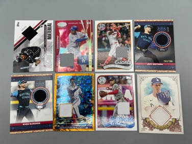Lot of (8) Baseball Jersey Relic Cards
