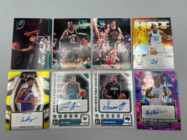 Lot of (8) Basketball Autograph Cards