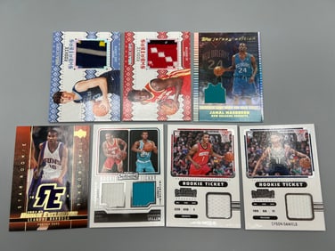 Lot of (7) Basketball Jersey Relic Cards