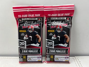 Lot of (2) 2023 Panini Absolute Memorabilia Football Sealed Value Packs - Possible Kabooms?