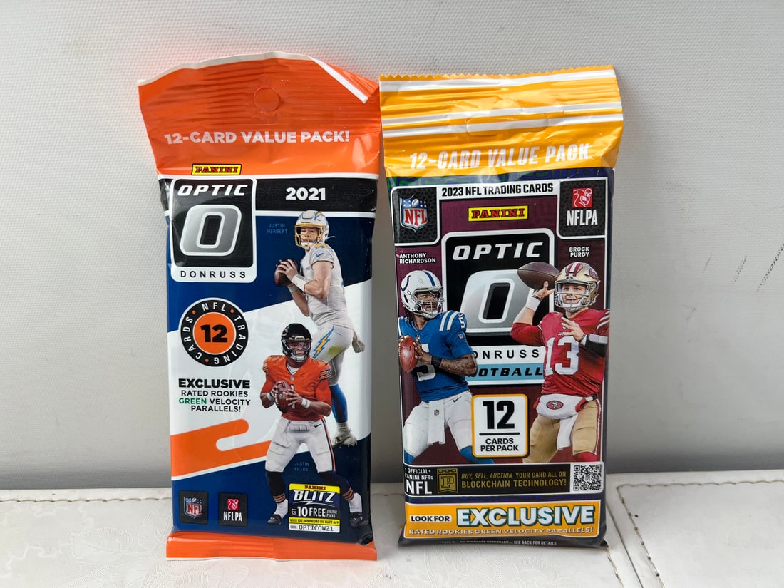 2021 & 2023 Panini Donruss Optic Football Sealed Value Packs (1 of 2)