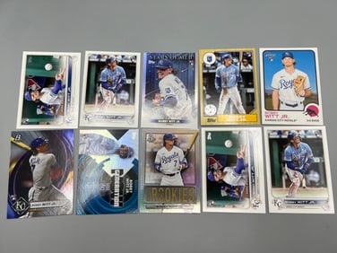 Lot of (10) Bobby Witt Jr. Baseball Rookie Cards