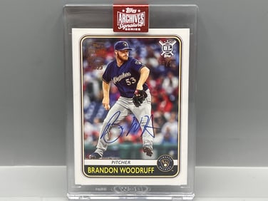2023 Topps Archives Brandon Woodruff Buyback On Card Auto #/26 - Sealed From Topps