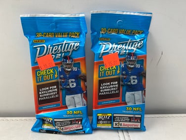Lot of (2) 2021 Panini Prestige Football Sealed Value Packs