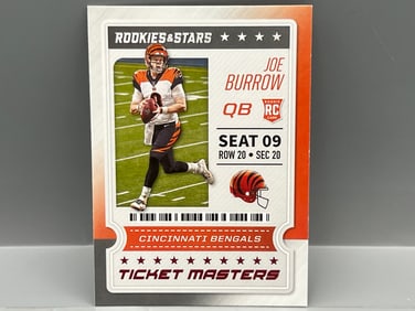 2020 Panini Rookies & Stars Joe Burrow Ticket Masters Red RC #11