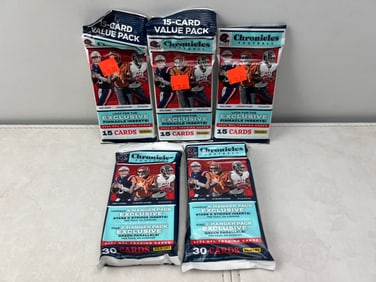 Lot of (5) 2021 Panini Chronicles Football Sealed Value & Hanger Packs