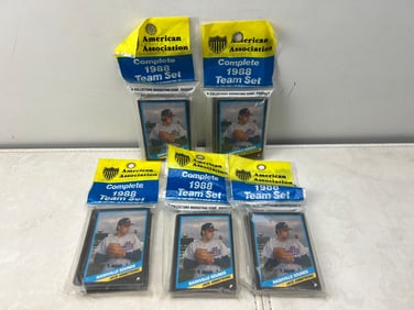 Lot of (5) 1988 CMC Minor League Nashville Sounds Sealed Team Sets - Rob Dibble, Norm Charlton Minor